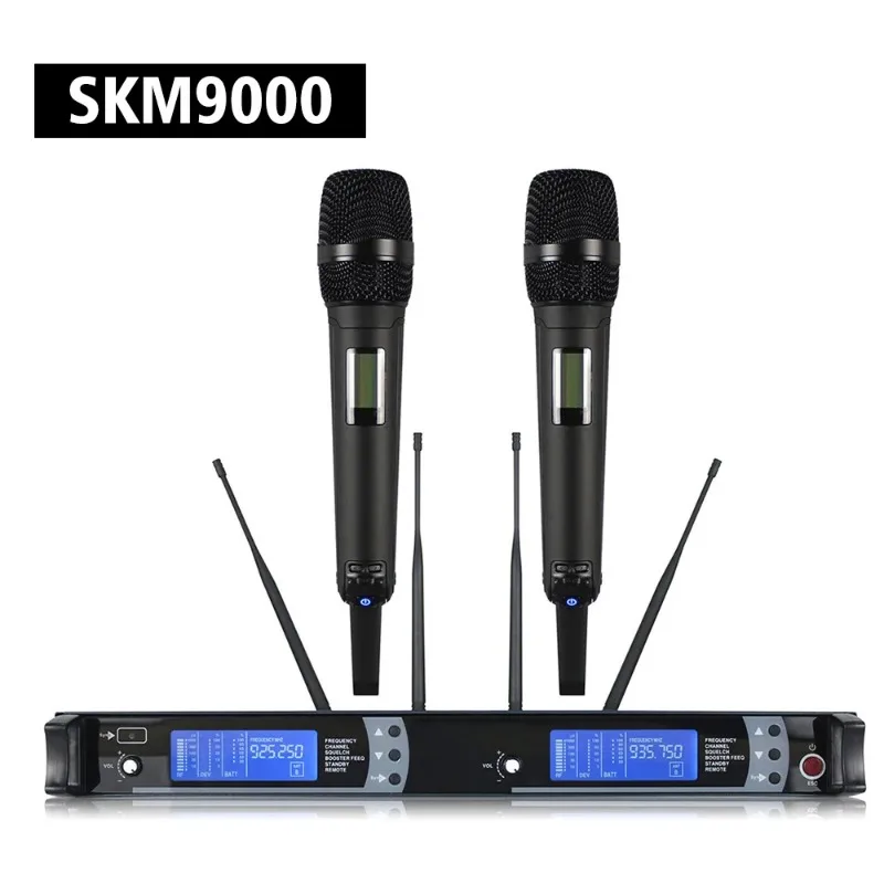 SKM9000 2Channels Handhold Headset Lavalier Mic SKM 9000 True Diversity Wireless Microphone for Sennheiser