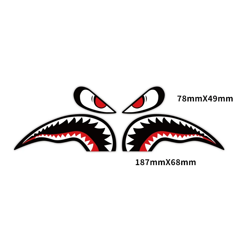 1 Pair Shark Head Pattern Road Bicycle Frame Stickers Waterproof Funny MTB Bike Durable Vinyl Decals Motorcycle Accessories