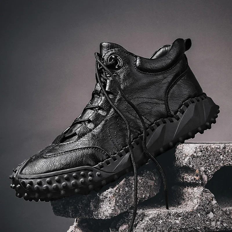 Best Selling Men Golf Training High Top Leather Shoes For Mens Anti-Slippery Walking Shoes Man Designer Golf Shoes Men