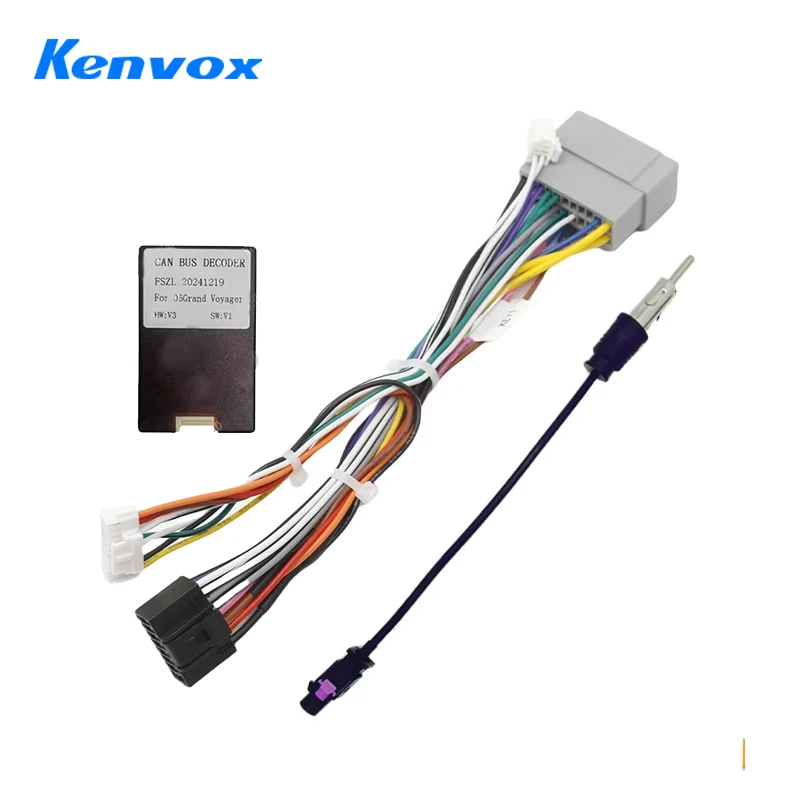 Android Car radio Canbus Decoder For Chrysler 300 300C for Jeep Cherokee Commander Compass plug power wiring harness adapter
