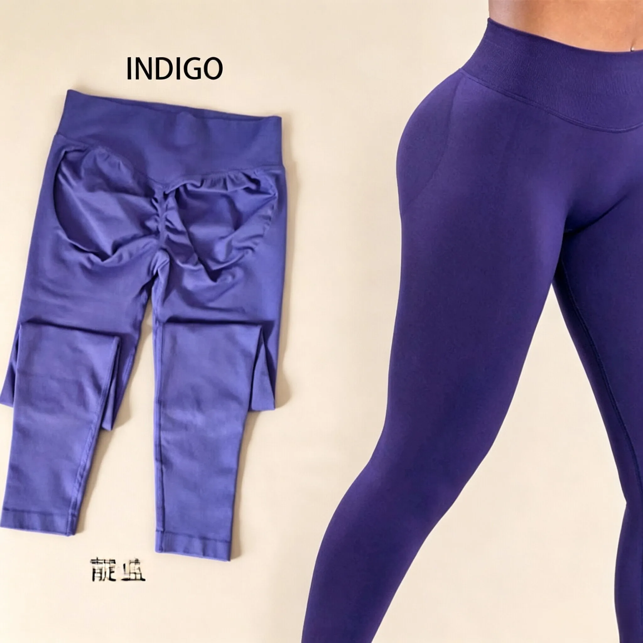 Dneyf 1D-3Y-2F Nahtlose Yoga-Leggings mit Po-Lifting-Effekt für Damen, hohe Taille, hohe Dehnbarkeit, schnelltrocknend, ideal zum Training, Laufen, für das Fitnessstudio und als lange Sporthose. – Detail 19