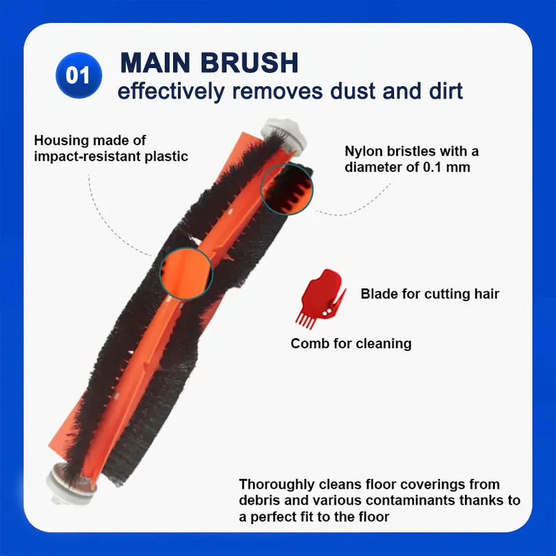 Filter Dust Bags For Xiaomi Dreame Z10 Pro L10 Plus Vacuum Cleaner Accessories Mop Cloth Main Side Brush Spare Parts For Home