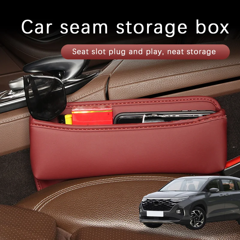 Car Seat Gap Storage Box Driver Front Auto Seat Gap Filler Organizer Wallet Keys Card Storage Box For Hyundai Kustu