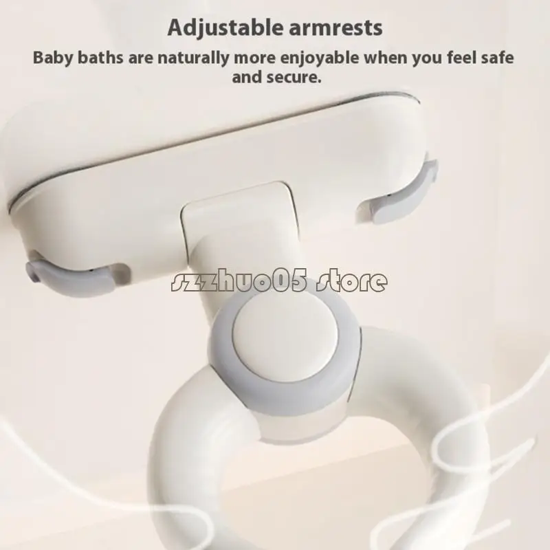حامل دش للأطفال من M3GE بتصميم قابل للتعديل ومقبض مضاد للانزلاق يدعم الأطفال من عمر 6 إلى 36 شهرًا مساعد محمول لوقت الاستحمام #2