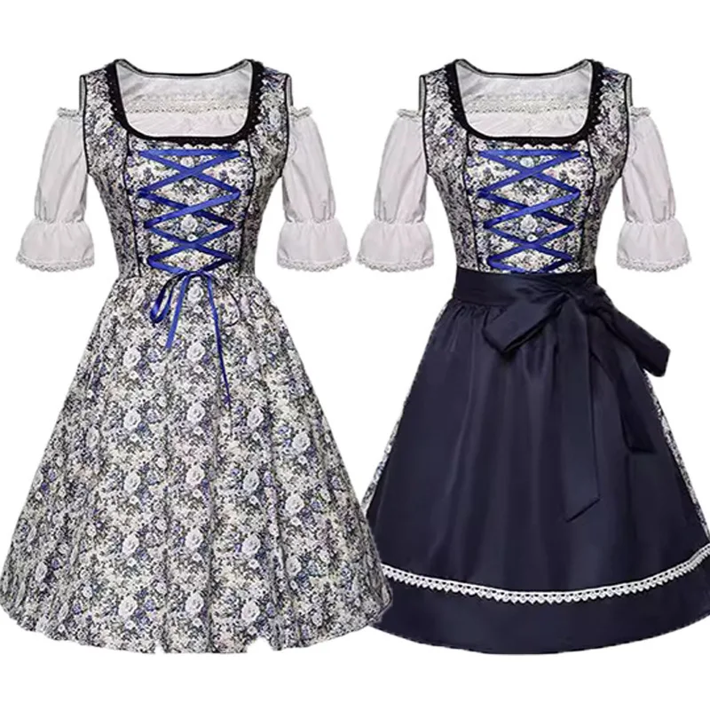 

New loween Festival Beer Costume Bavarian Women's Size-Specific Strap Pants Set Traditional National Stage Costume