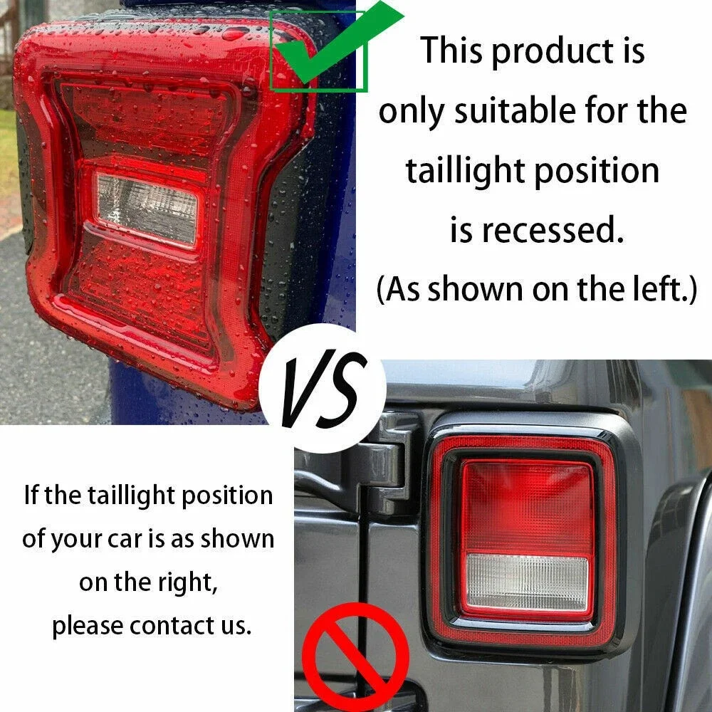 Smoke Black For Jeep Wrangler JL 2018-2026 Car Exterior Tail Light Lamp Cover Taillight Guard Decor Rear Light Trim Accessories