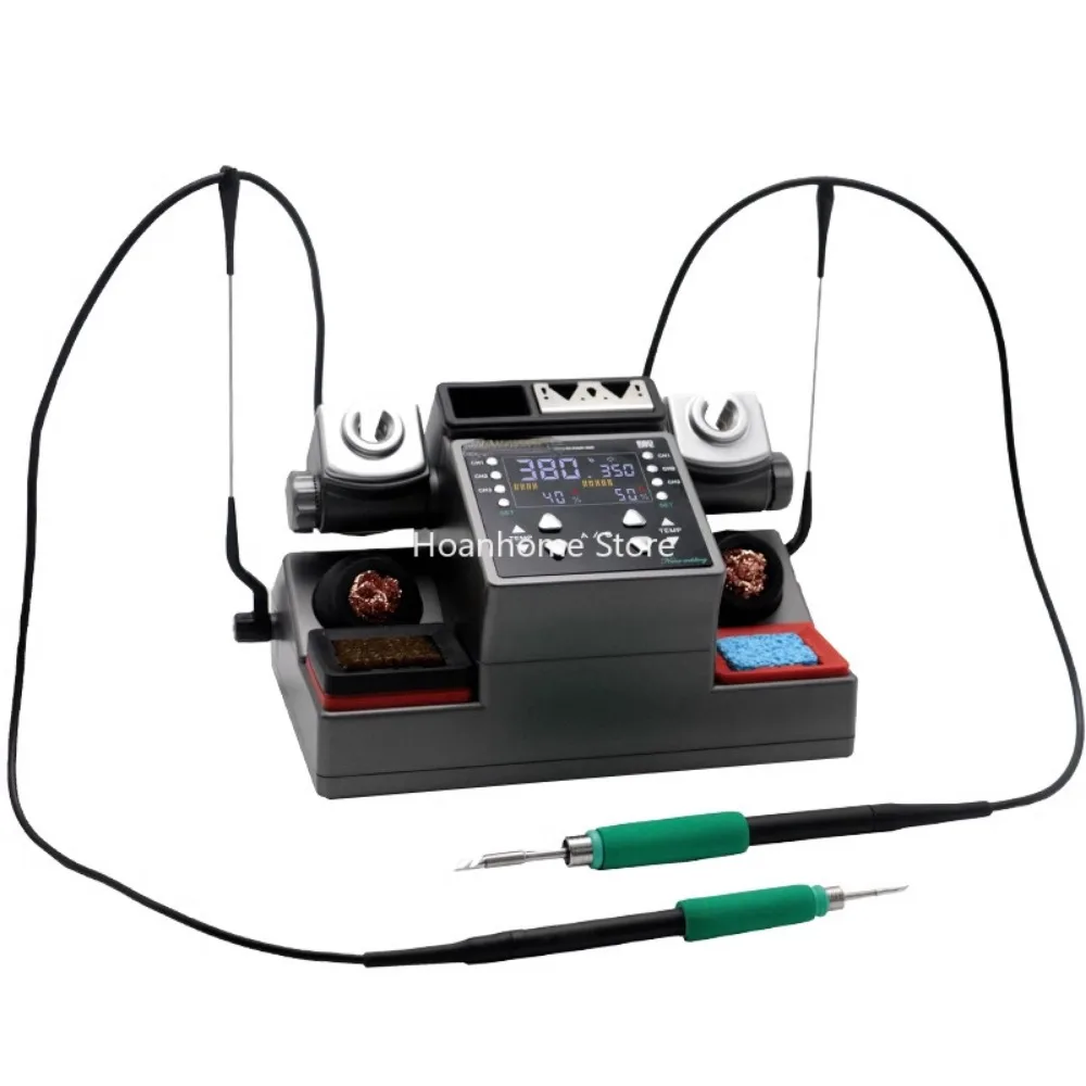 Double-Station Soldering Station Soldering Iron T210 Wire Control Handle High Power Soldering Station Automatic Sleep