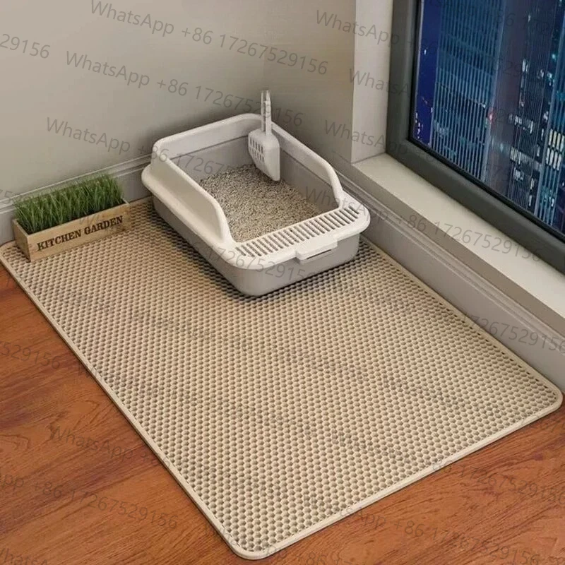 Double Layer Cat Litter Traymat Extra Large Size Sand Control Non-Slip Waterproof Eco-Friendly Litter Box Accessory for Cats