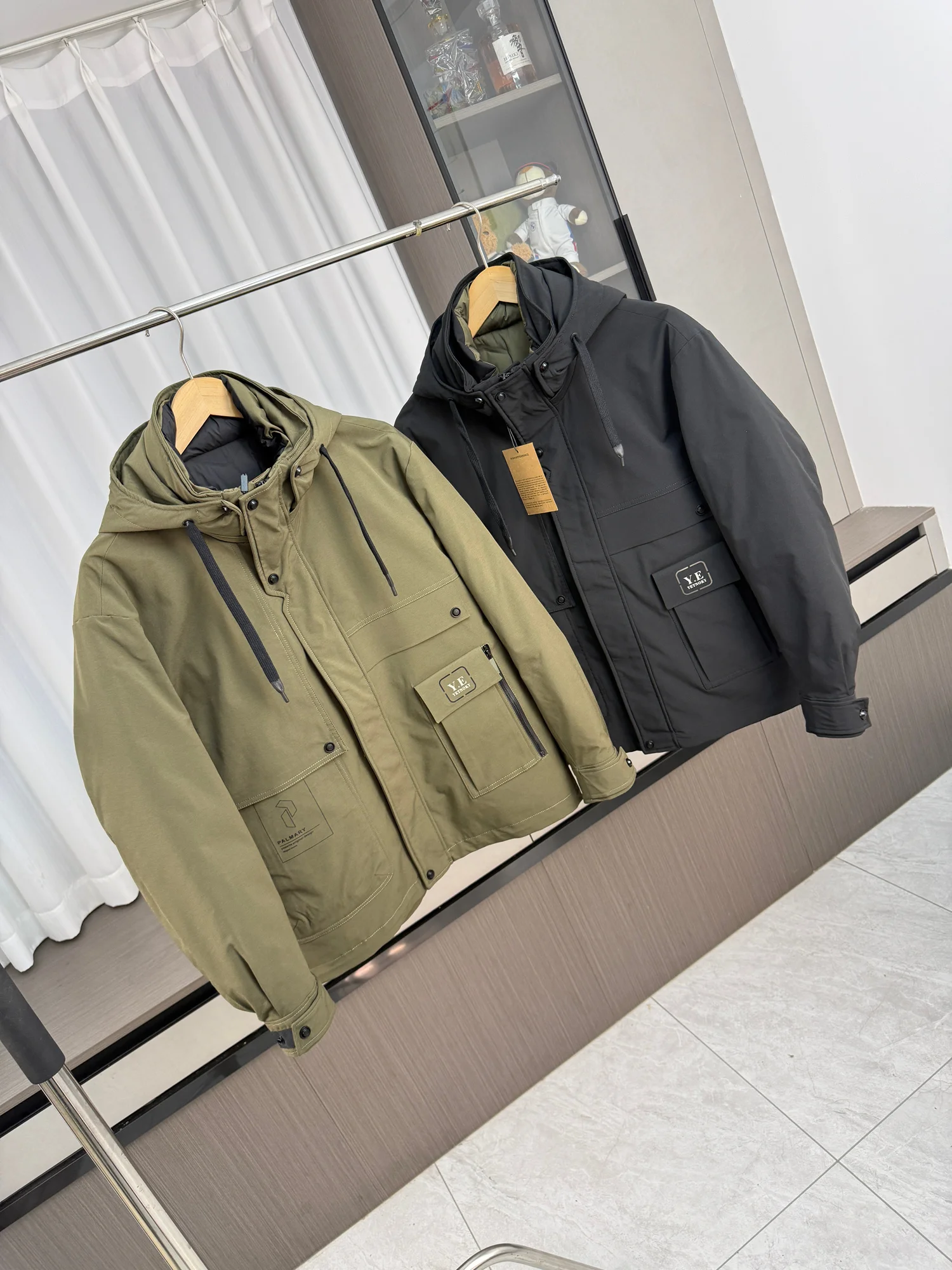 

High-End Tee-In-One Men's Outdoor down Jaet Inner Glue Partition Double Layer Loing Fluff Warm Thi Long Sve