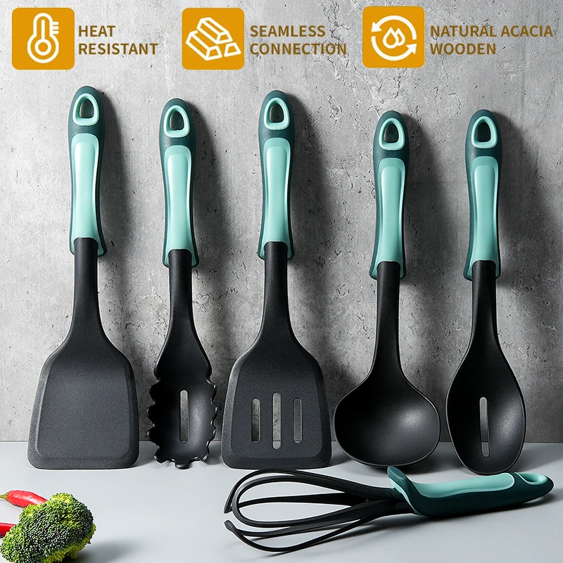 Silicone spatula non-stick frying pan spatula frying spoon high temperature resistant frying spatula silicone set set TB9195