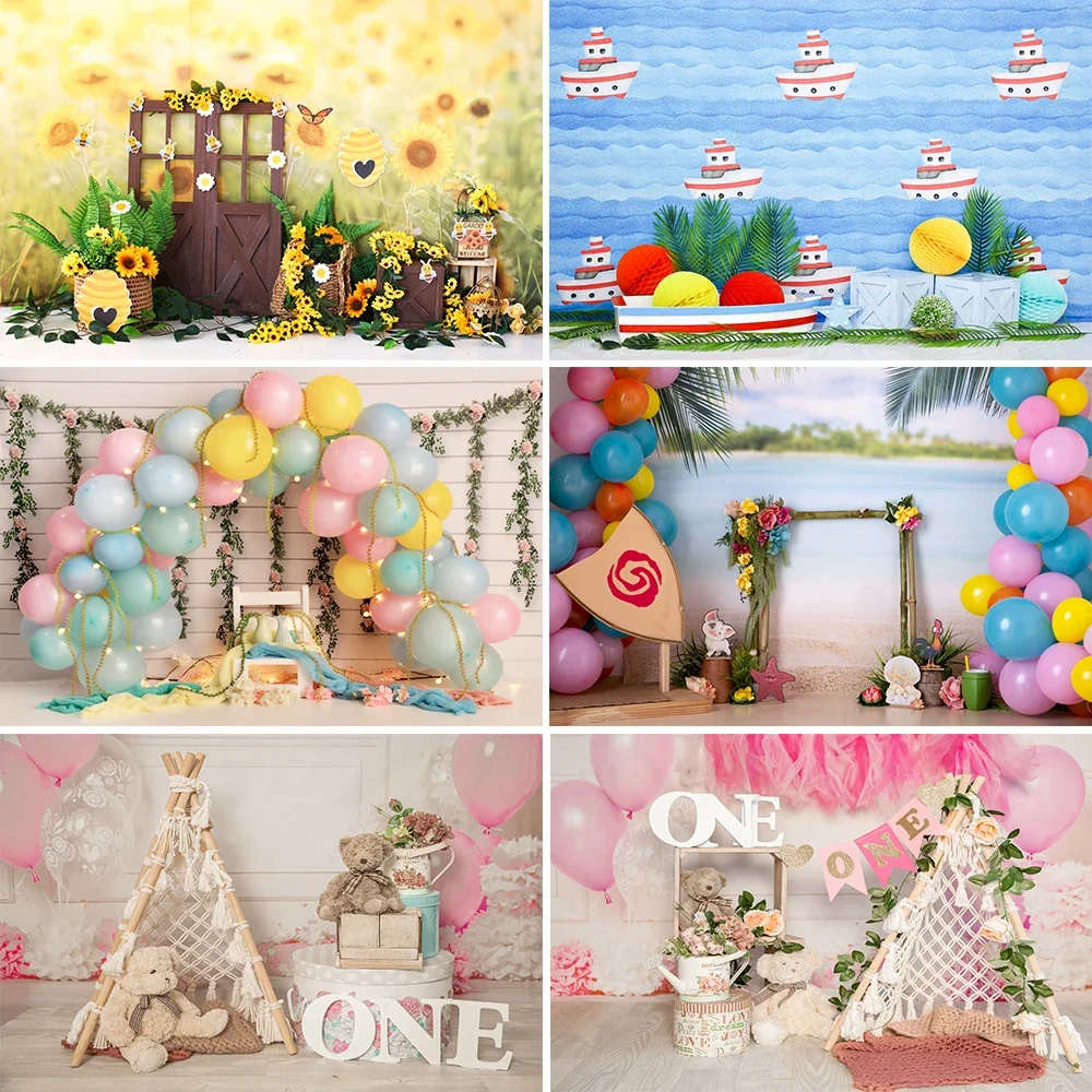 

Balloon Cake Smash Newborn Baby Birthday Party Photography Backdrops Photographic Backgrounds Photo Studio Photophone Photozone