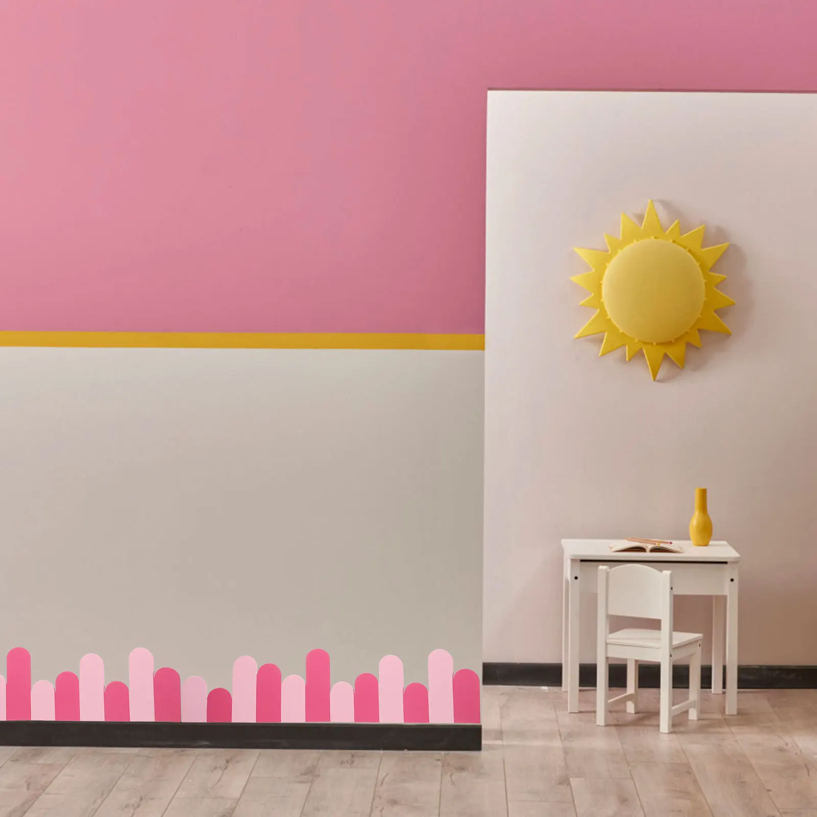 

Cartoon Border Wall Stickers Non adhesive Foam Decor 4 Pastel Tassels Bedroom Living Room Hotel Study Classroom Art Decals Usa