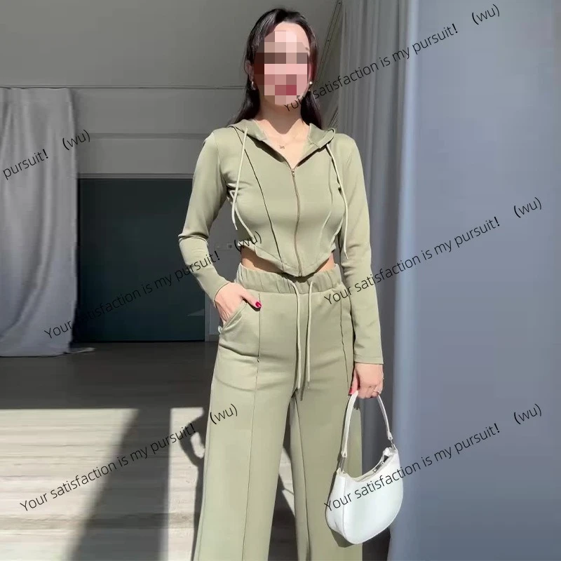 ZOCI-طقم بنطال نسائي ذو تصميم نحيف وخصر عالي وواسع الساق #3