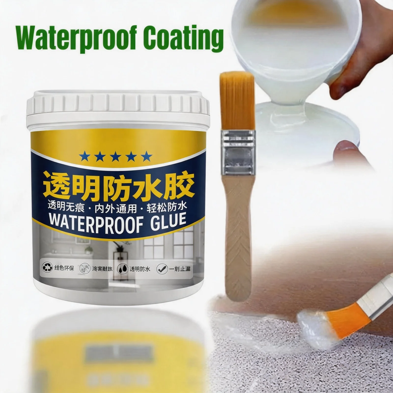Waterproof Coating Sealant Agent Transparent Invisible Paste Anti-Leak Glue for Toilet Exterior Wall Roof Window Kitchen Repair