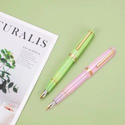 Jinhao 82 Acrylic Fountain Pen Gold clip F 0.5mm nibs pink green school office Supplies business writing ink pens