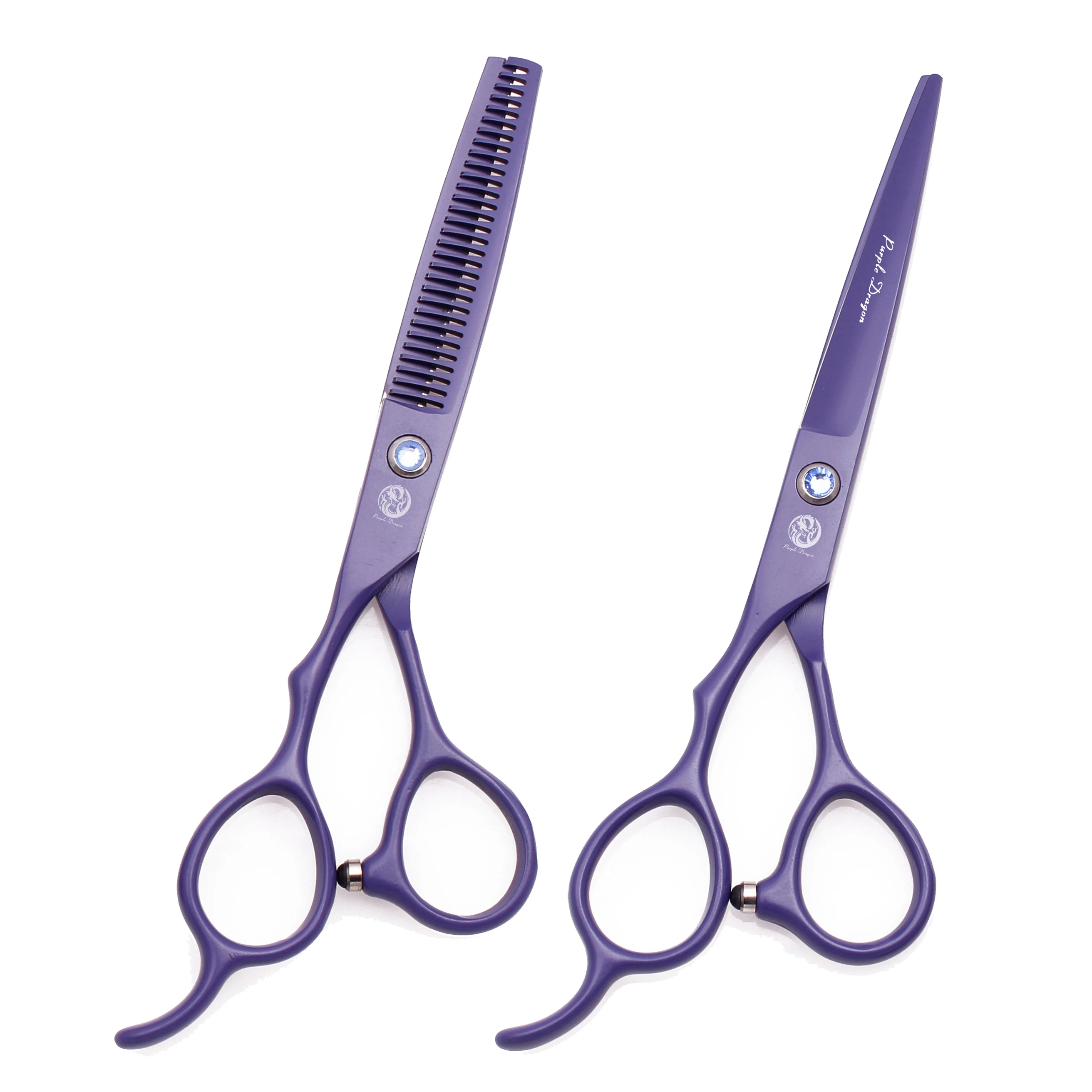 Hairdressing Scissors Left Hand Purple Dragon 5.5