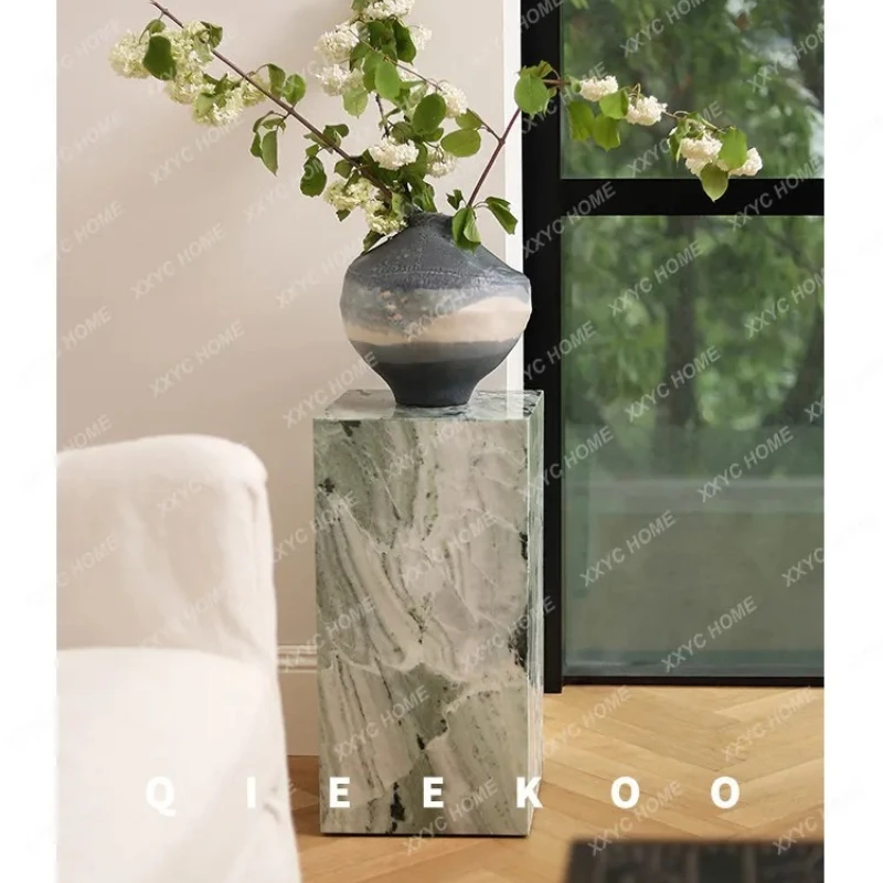 X-S M182 Natural square cold jadeite marble living room modern side display table floor ornament HG