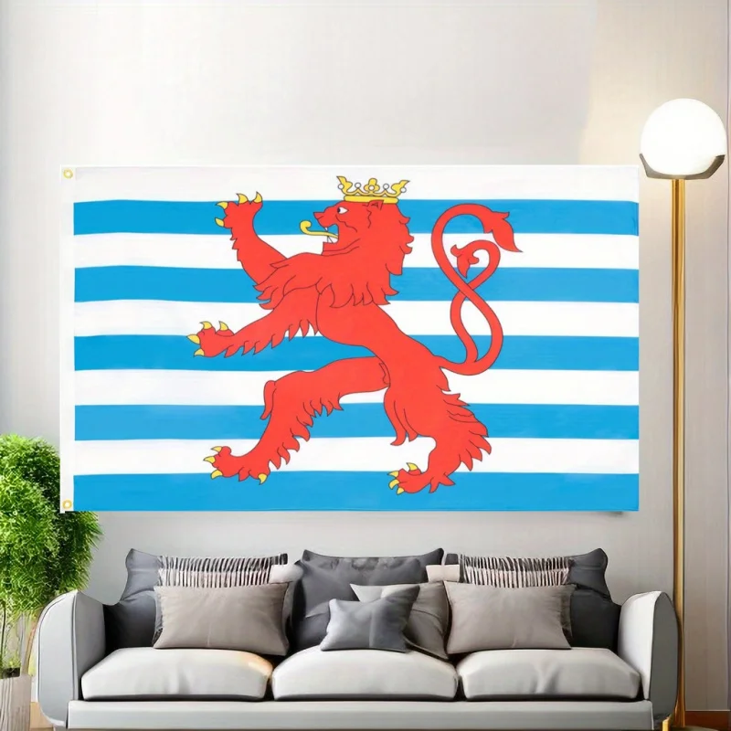 Luxurious Red Lions Of Luxembourg Flag - Durable Polyester, Perfect For Indoor & Outdoor Celebrations, Office Decor