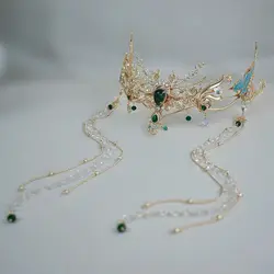 Womens Forest Flowers With Tassel Crown Elf Headpiece