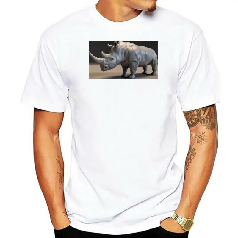 Men tshirt  Rhino T Shirt  T Shirt Printed T-Shirt tees top