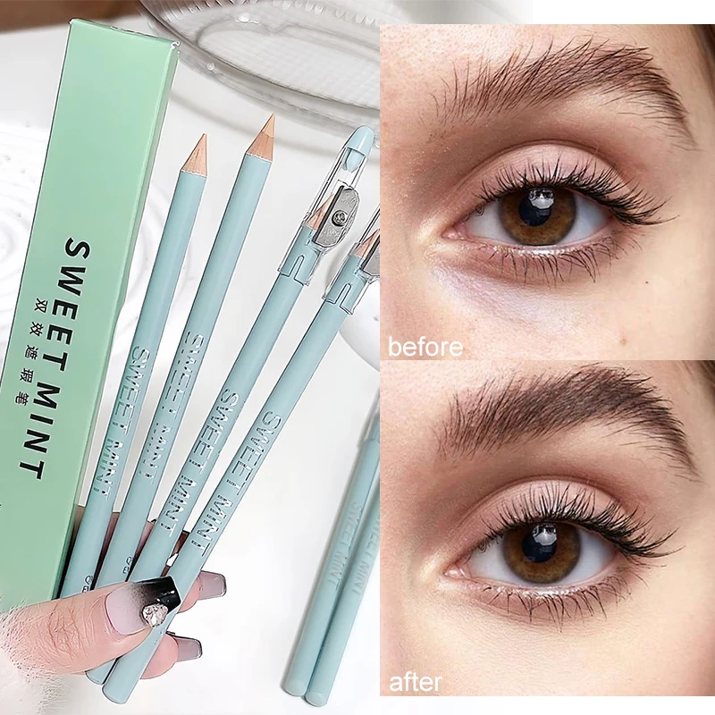 Wooden Dual-Effect Concealer Pen, Brighten Tear Troughs and Conceal Acne Scars Pencil Sharpener, Smooth Texture Waterproof Makeu