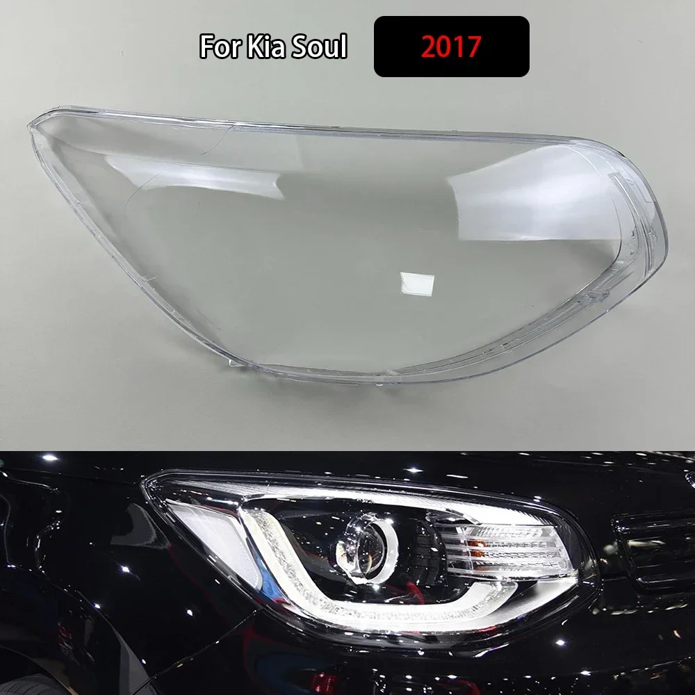 For Kia Soul 2017 Headlight Cover Lens Transparent Lamp Shell Lampcover Plexiglass Replace The Original Lampshade