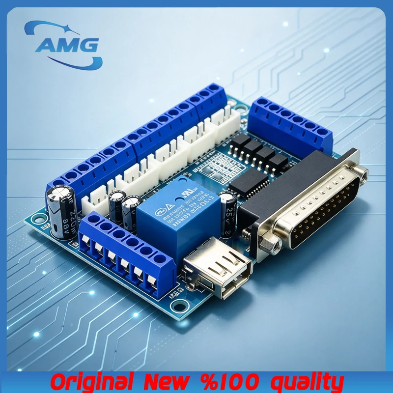 MACH3 engraving machine interface board 5-axis stepper motor driver cnc with optocoupler isolation and USB cable
