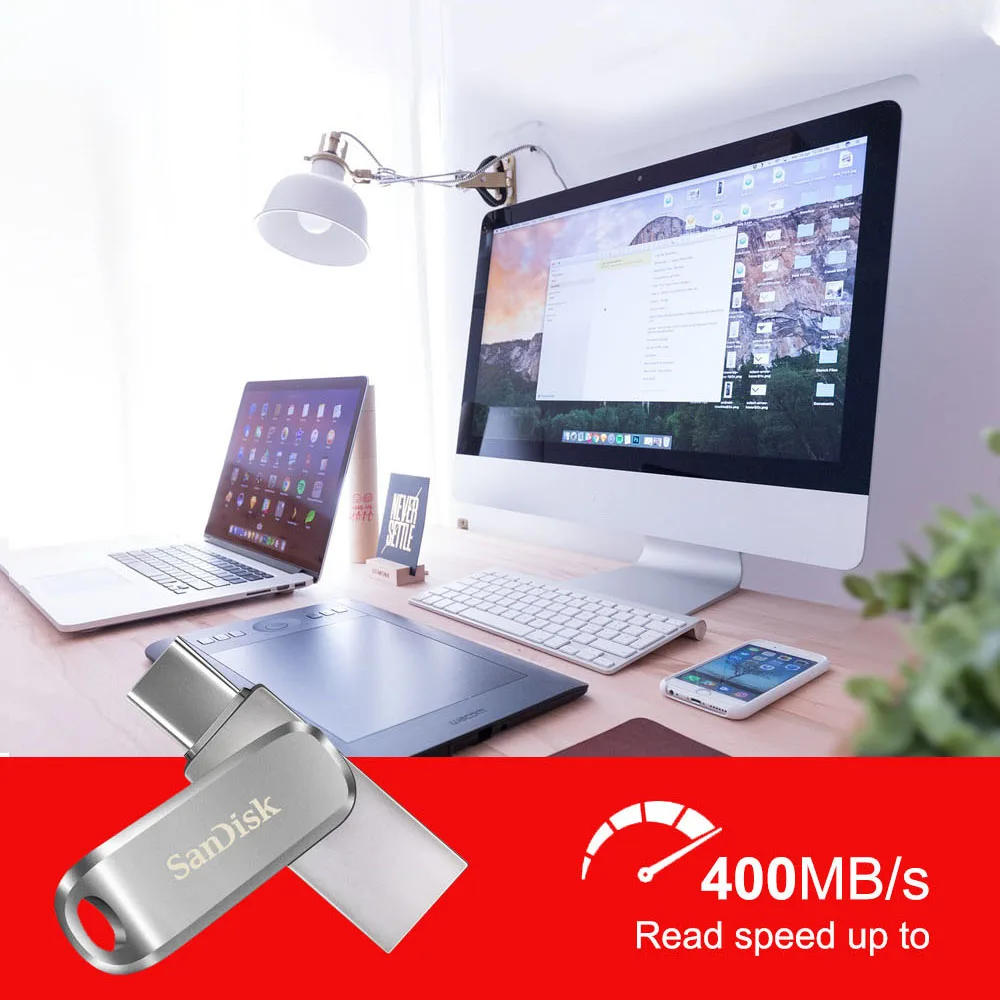 100% unidad Flash USB SanDisk Original 32GB 64GB 128GB 256GB 512GB tipo C OTG USB 3,1 memoria Stick Metal U disco SDDDC4 Pendrive