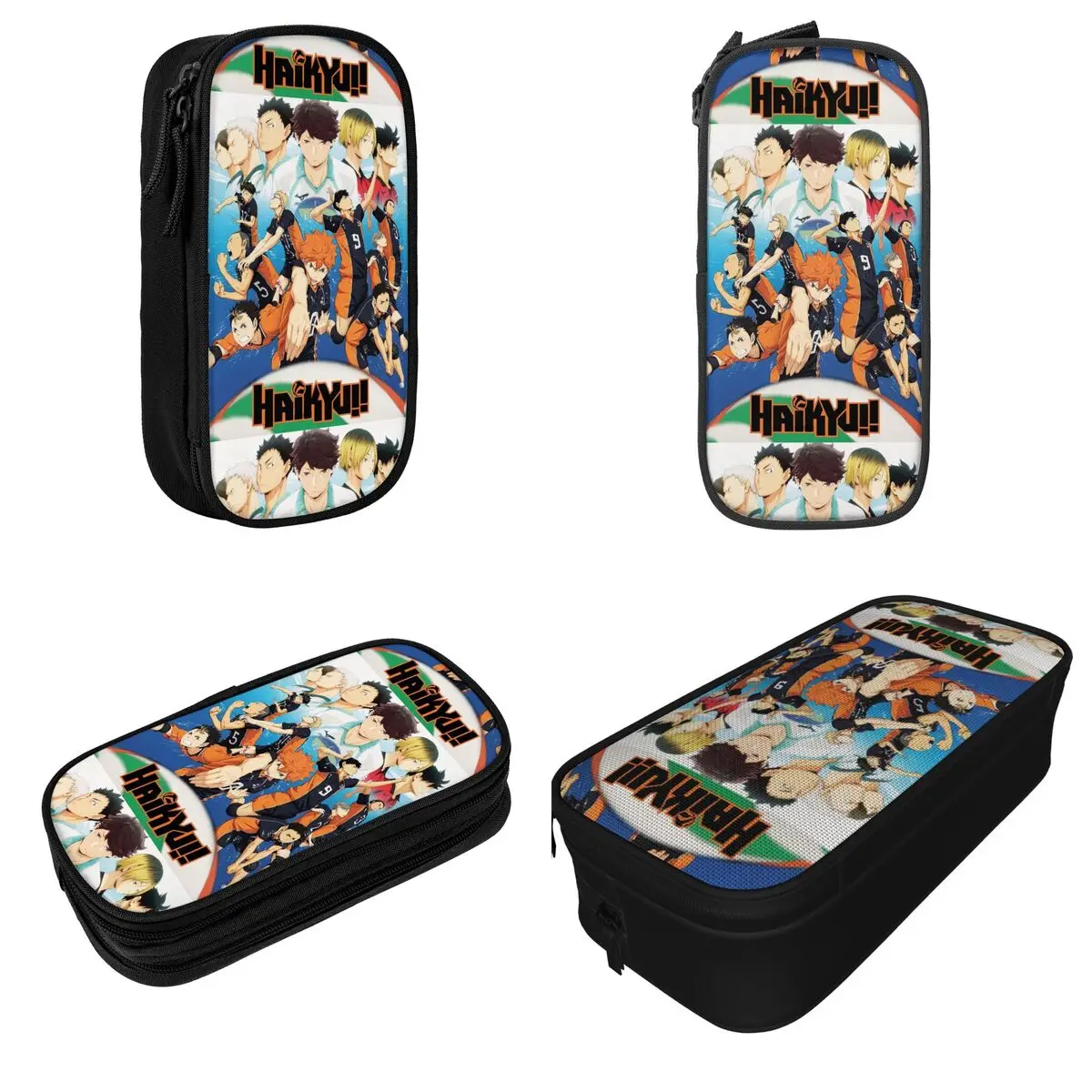 Imagem -02 - Haikyuu Voleibol Anime Pencil Case Material Escolar Material Escolar Acessórios Grande Capacidade Pen Pouch Japão Full Team