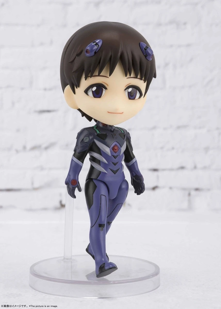 BANDAI NEON GENESIS EVANGELION EVA Action Figures Ikari Shinji Q-version Active Joint Figures Figuarts Mini Doll Toys Original