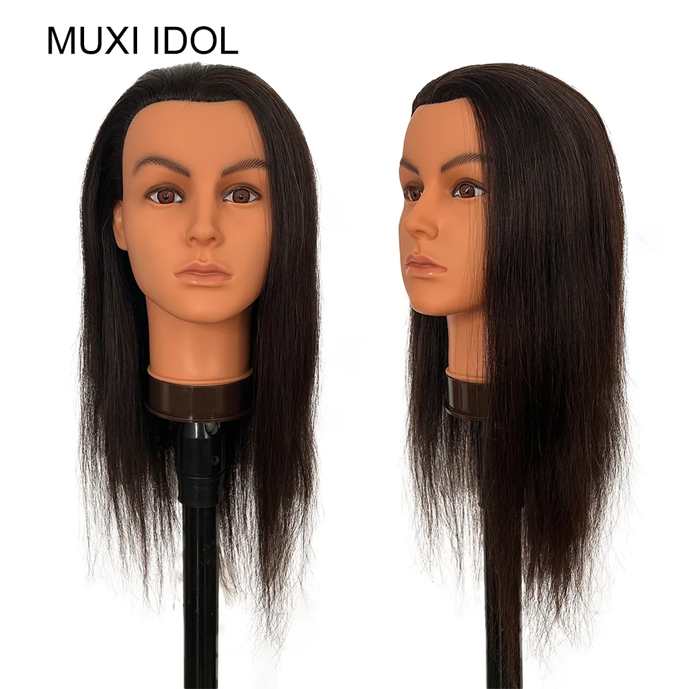 100% Human Hair Mannequin Head MUXI IDOL Year-End Special Offer Can Be Dyeing Bleaching, Trimming, Hair Extension