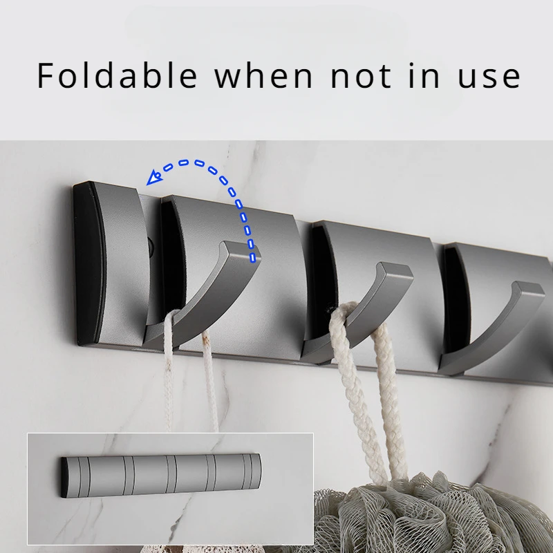 Space aluminum hooks for household multifunctional foldable use