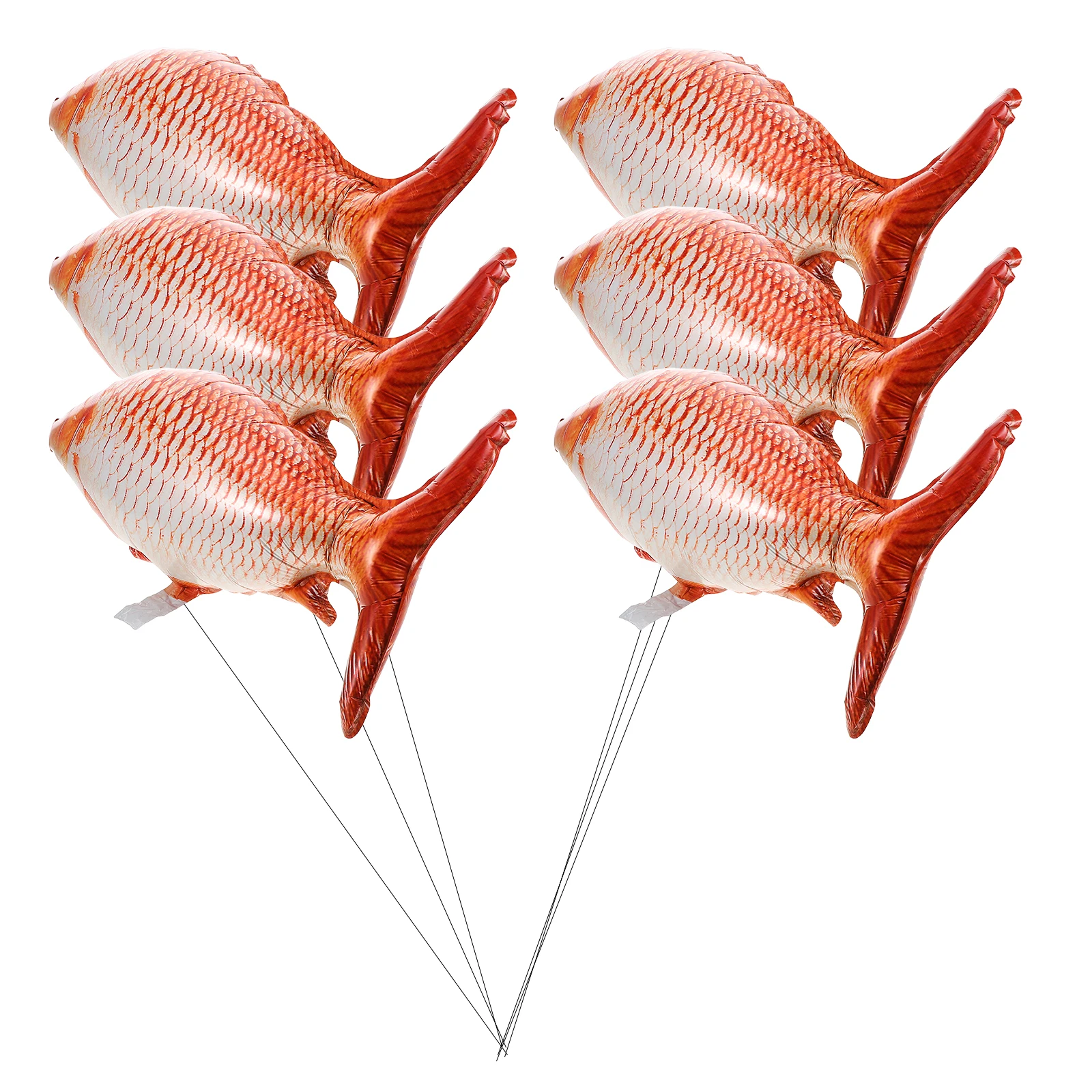 

6pcs Carp Shaped Foil Balloons Decorative Crucian Birthday Wedding Small Shaped Valentines Day