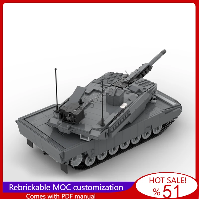 1199 peças moc kemp panzer kf51 luz moderna tanque modelo montado educacional criativo para crianças brinquedos surpresa presentes de natal