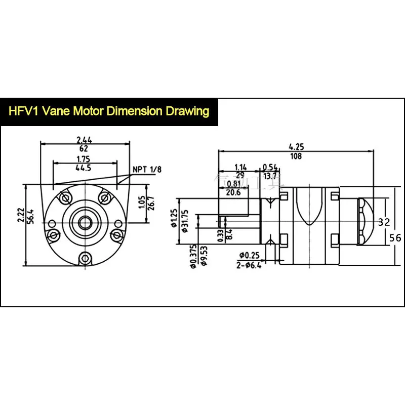 Imagem -04 - tipo Motor de ar Motor de Vane Motor Pneumático à Prova de Explosão Ferramentas de ar Avançado e Reverso Hfv1-blade