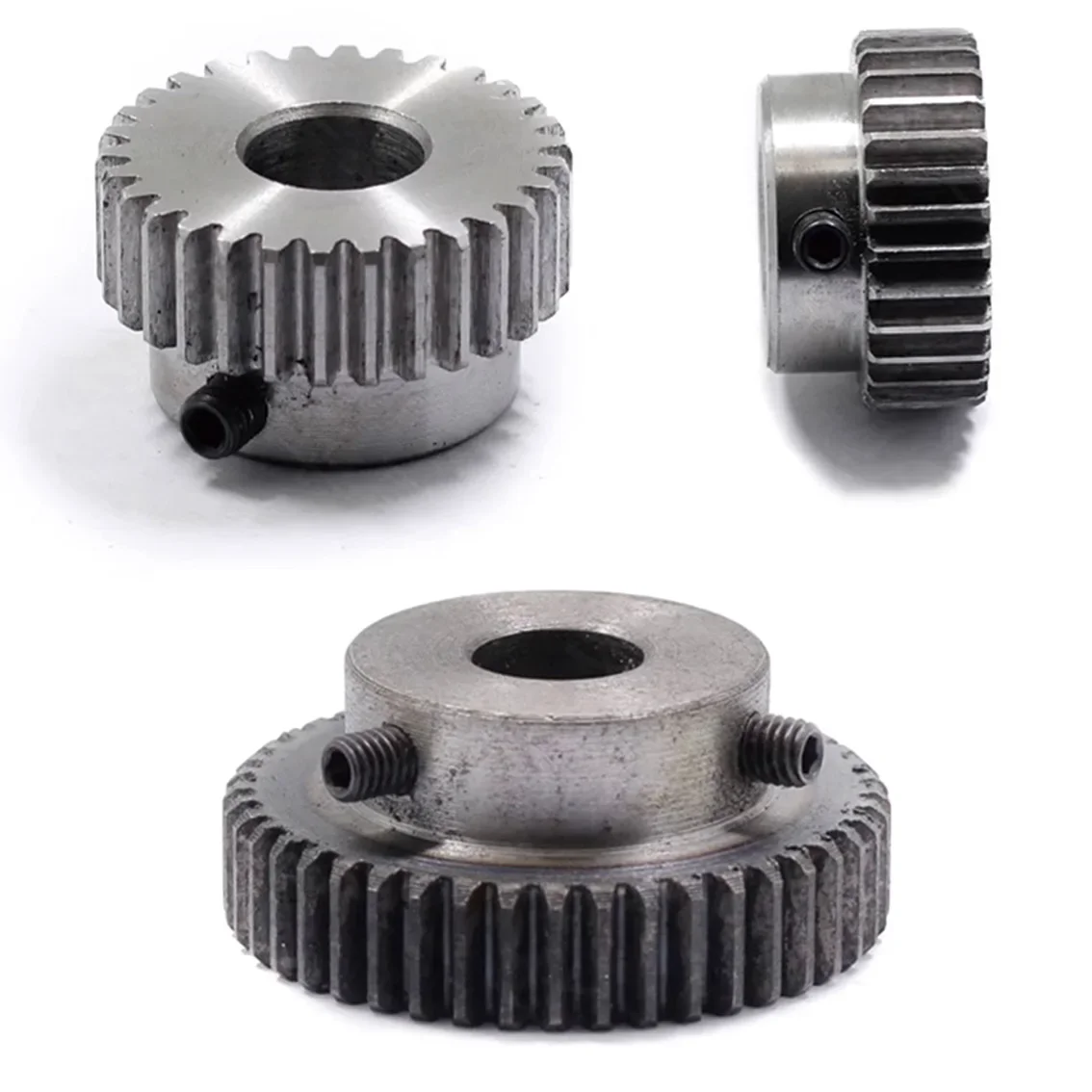 1 Module 45# Steel Spur Pinion Gear 28-55Teeth 6-15mm Step Bore High Hardness Wear Resistant Motor Mechanical Transmission Gear