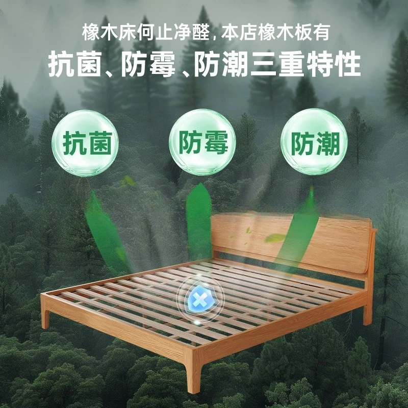 Solid wood log color 1.8 meters double bed bedroom rental room small apartment row skeleton single bed