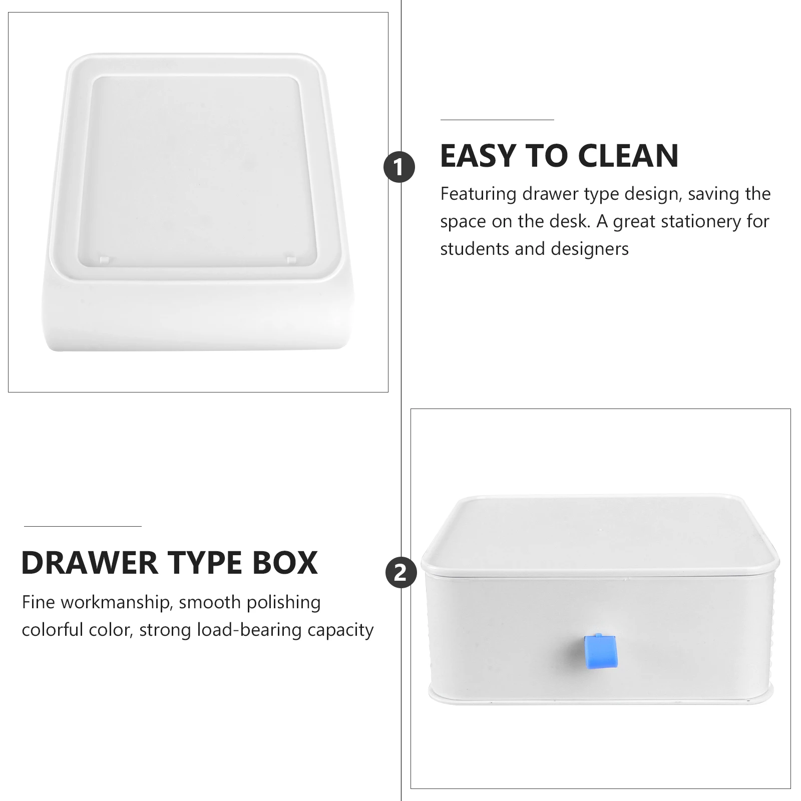 

1pc Compact Drawer Type Desktop Storage Box PP Plastic Organizer For Home Office Dorm Room Stationery Storage