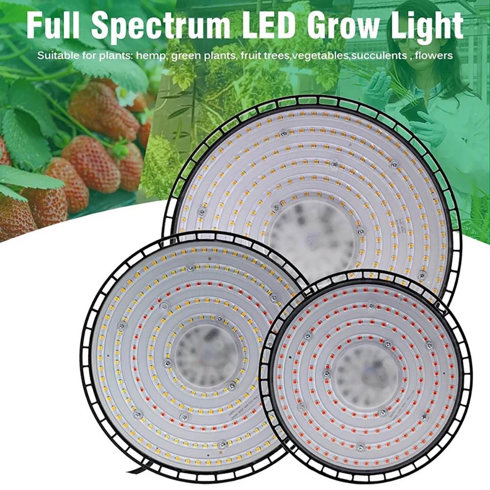 Imagem -05 - Lâmpadas de Crescimento de Plantas Luz Solar Quente Mais Novo 4000k 6500k Espectro Completo Ufo Crescente Lâmpadas de Estufa Plantio Interior Led Fill Lights