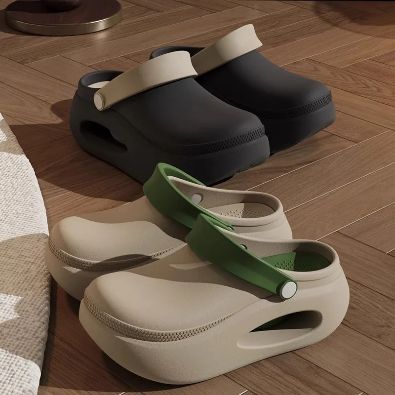 5cm Thick-soled Slipper Height-increasing EVA Cushion-like Clogs For Women's Summer Outerwear Home Indoor Beach Anti-slip