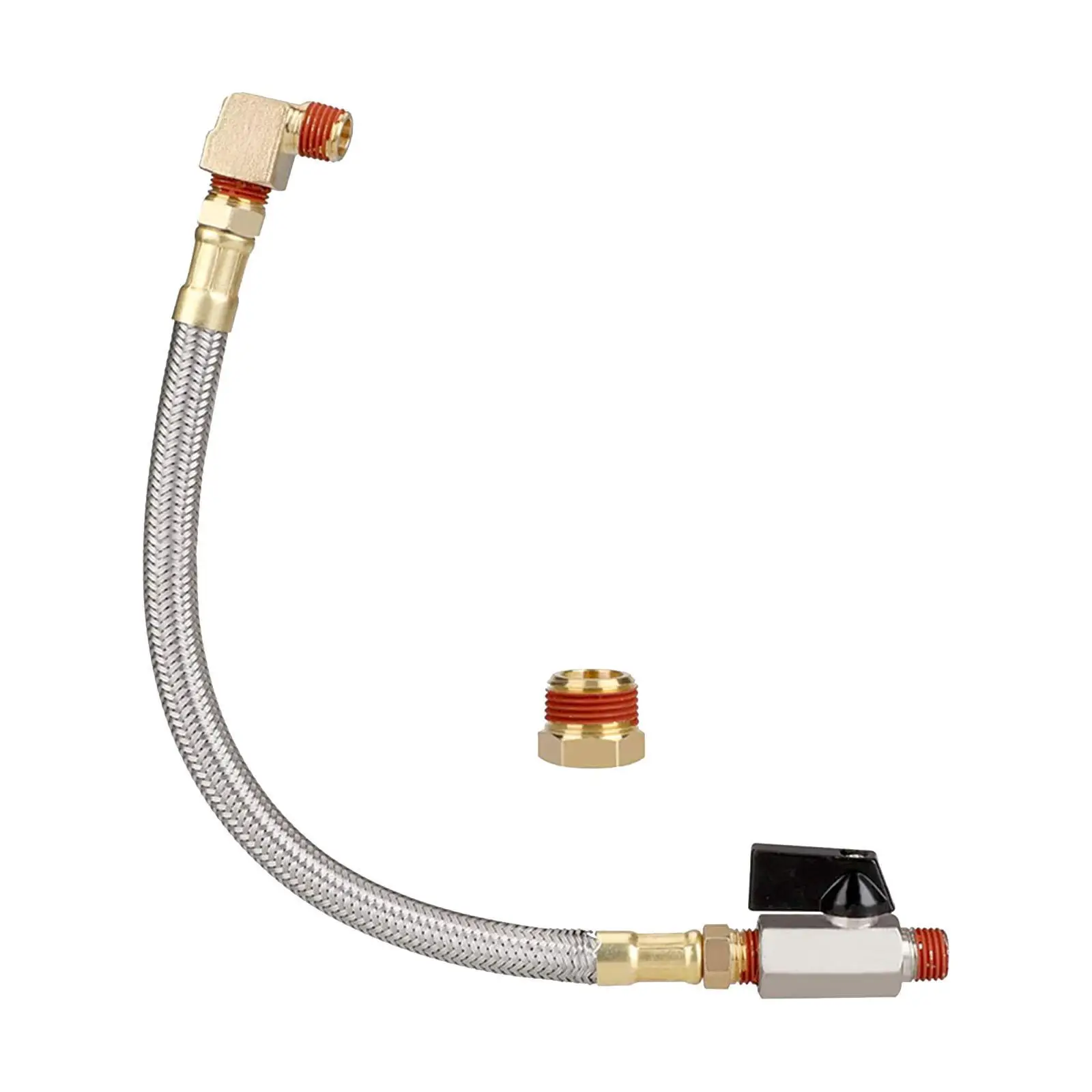 Extended Tank Drain Assembly Kit Braided Tube for Air Compressor Spare Parts