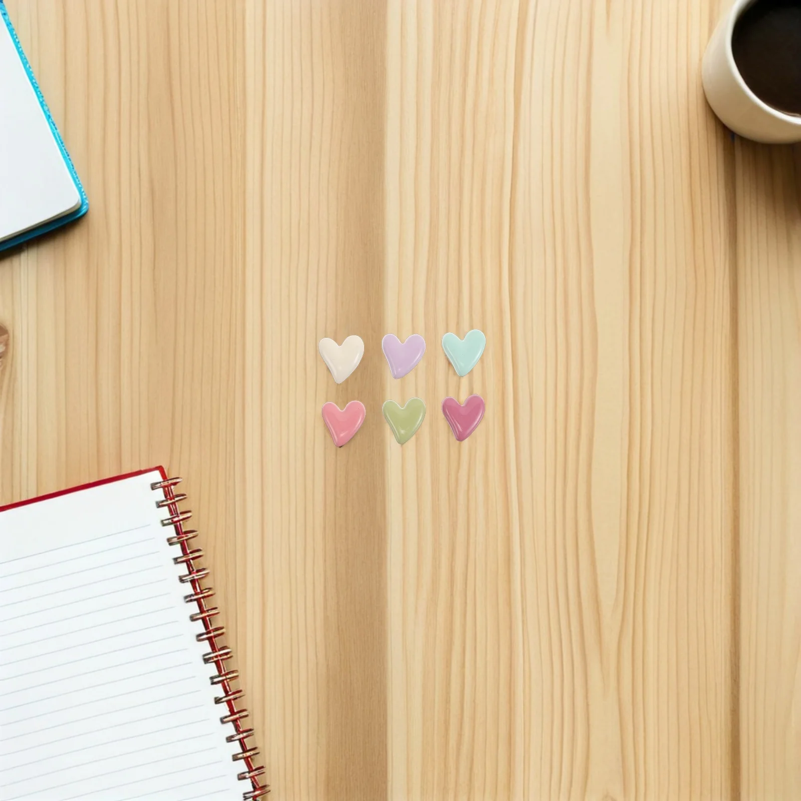 

24Pcs Vintage Macaron Color Heart Magnet Set Creative Electroplated Kitchen Office Locker Decorative Photo Holders