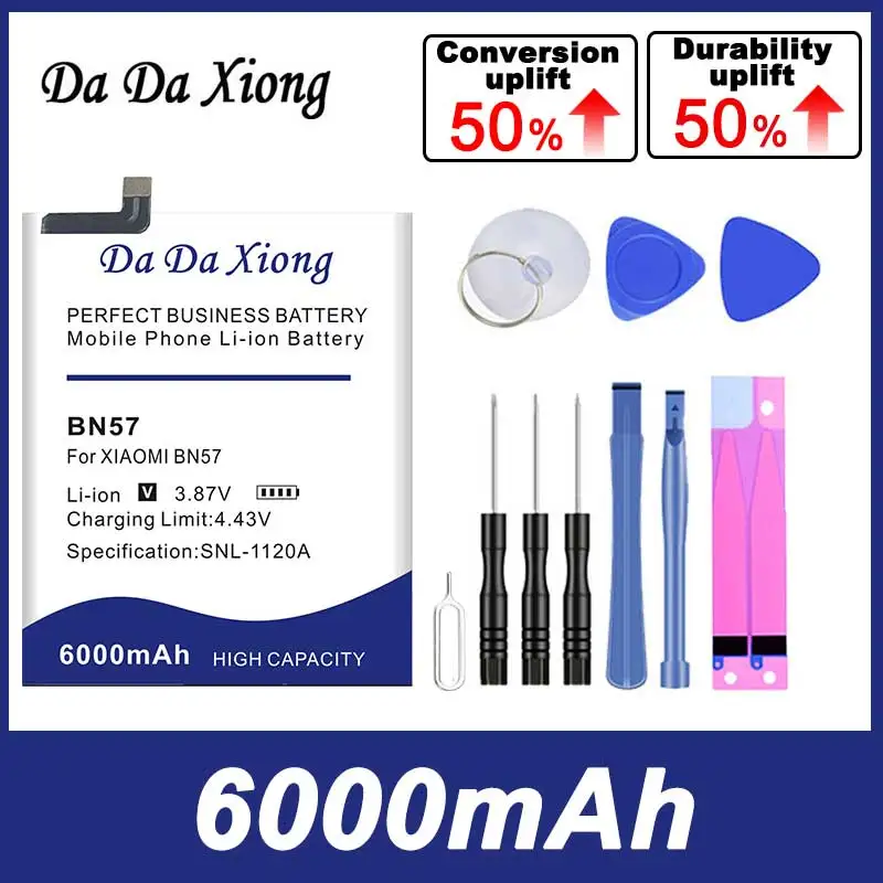 DaDaXiong New 6000mAh BN57 Bateria for Xiaomi Pocophone X3 Poco X3 Pro Free Accompanying tool