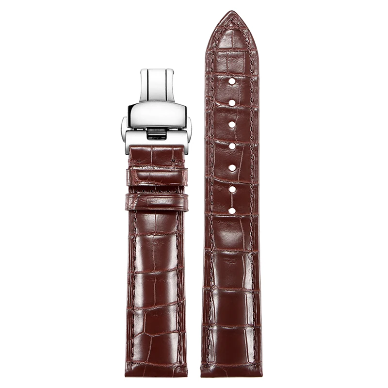 Cinturino in pelle muslimata con bambù per Patek PP IWC longines bracciale in pelle di coccodrillo cintura con chiusura a farfalla