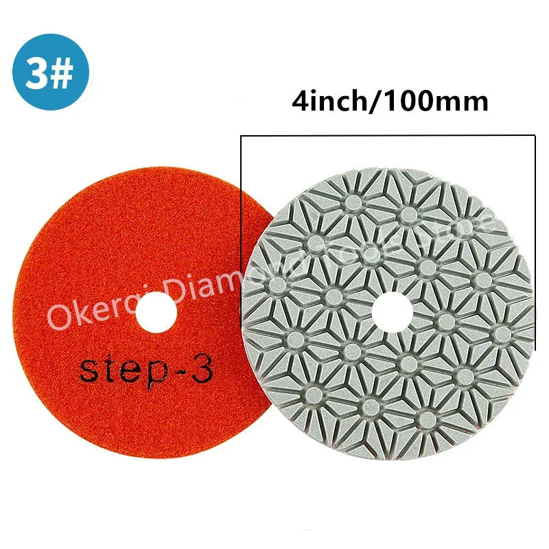 3 Stück 3-Stufen-Polierpads 3 Zoll / 4 Zoll / 5 Zoll Nass-Polierpad für Beton, Granit, Marmor, Stein, Schleifscheiben, Polierwerkzeug – Detail 8