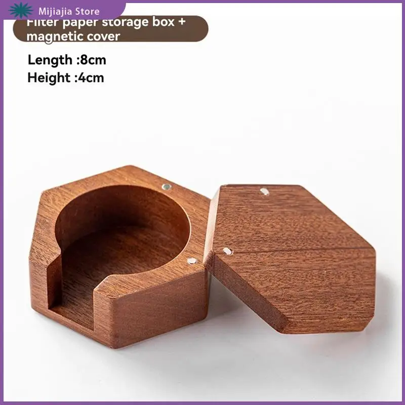 ラウンドエスプレッソサペリウッドストレージ無垢材フィルターペーパーストレージベース 58/53/51 ミリメートルユニバーサル販売