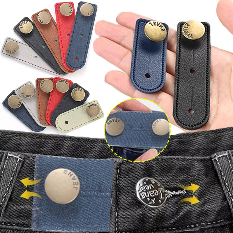 Detachable Waist Extension Buckle Reusable No Sew Adjustable Jeans Casual Pants for Men Women Black Blue Apparel Accessories