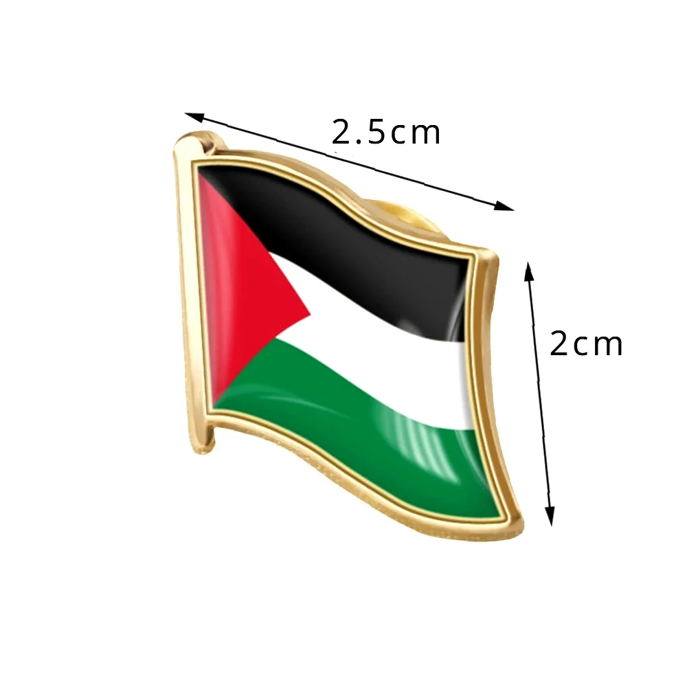 3Pcs YILUOCD Palestine Flag Metal Enamel Pin National Country Flag Brooch Personality Lapel Badge Patriotic Souvenir Accessories Suit Jacket Jewelry Gift - view 5