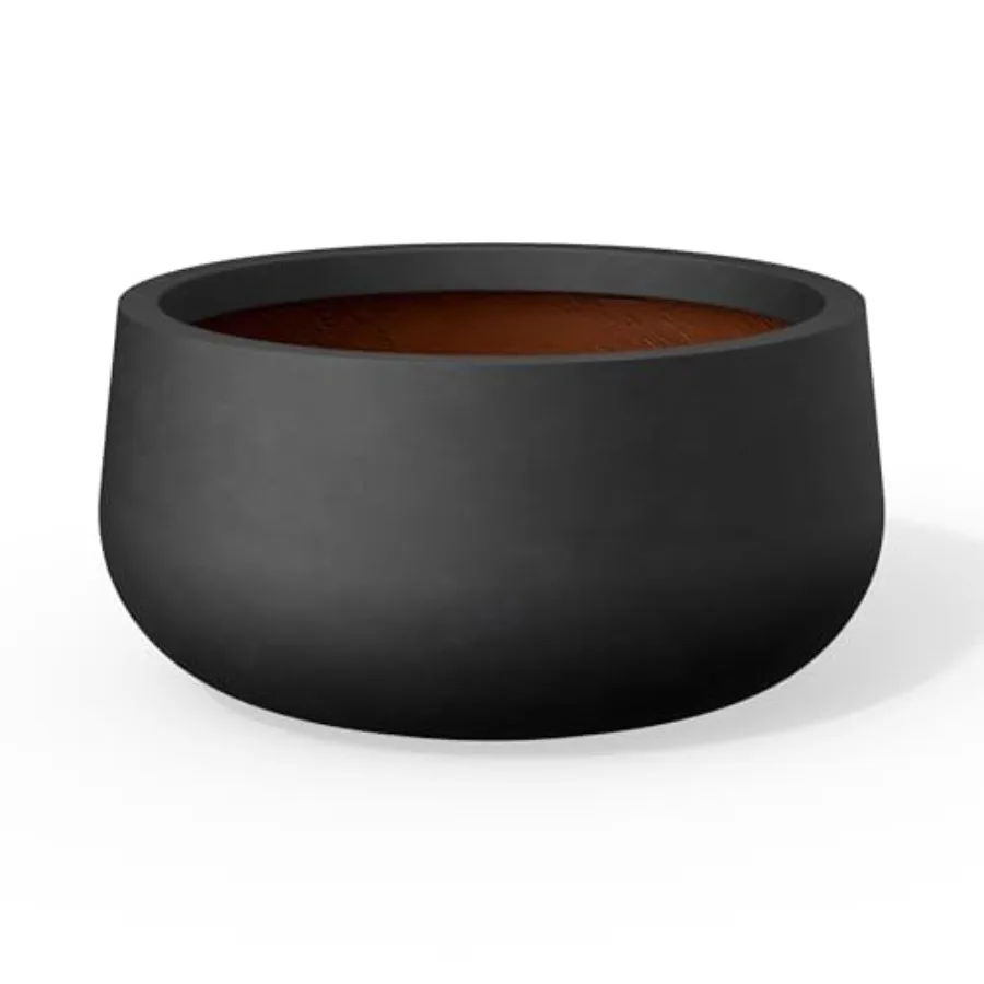 

Круглый бетонный горшок для бонсай диаметром 15,7 дюйма с дренажным отверстием, большой цветочный горшок для комнатных и уличных растений, подходит для патио и сада