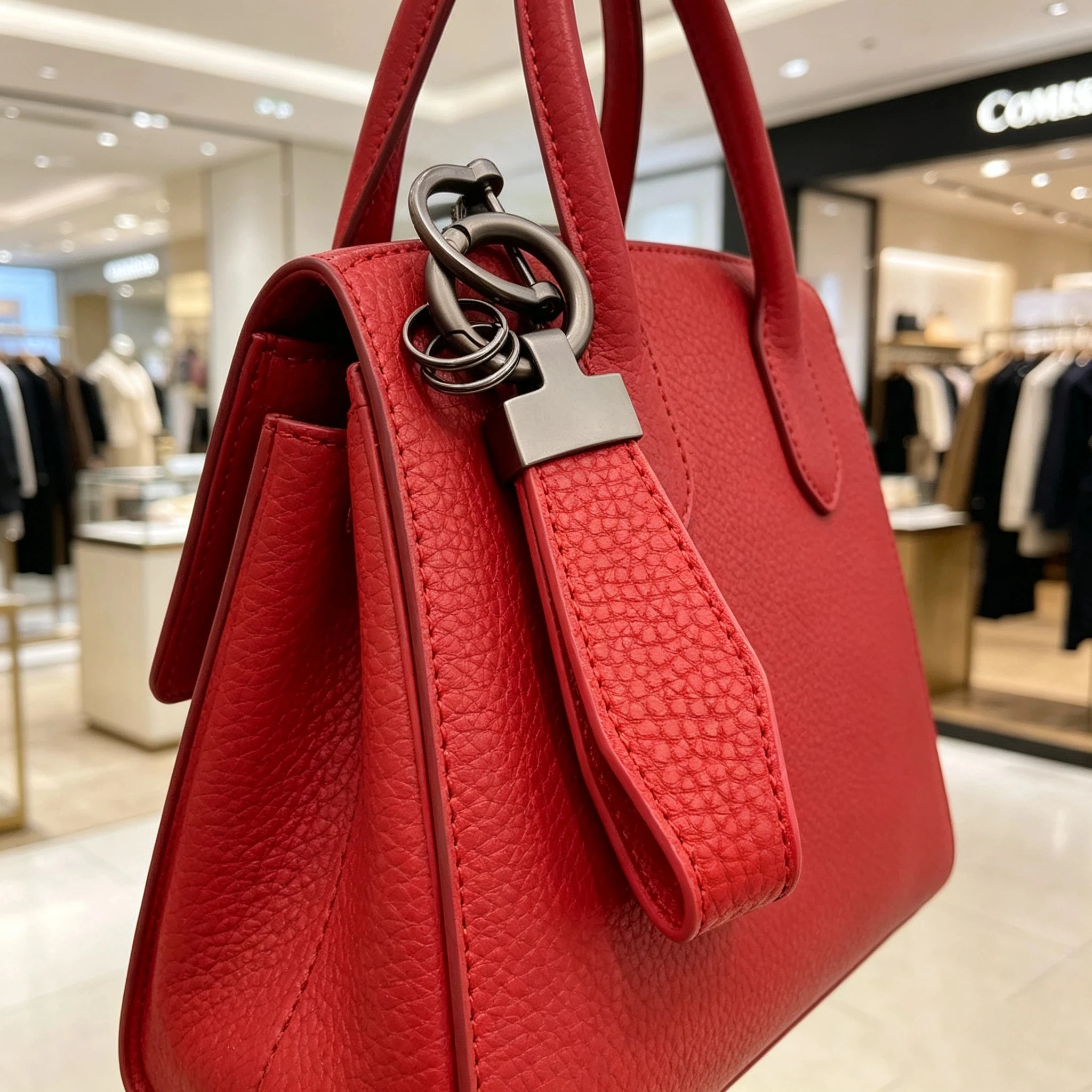 

Shaped Lychee Leather Bag Keychain Pendant Keyring With Anti Loss Key Microfiber Spring Rope For Cars Classic And Durable Ring